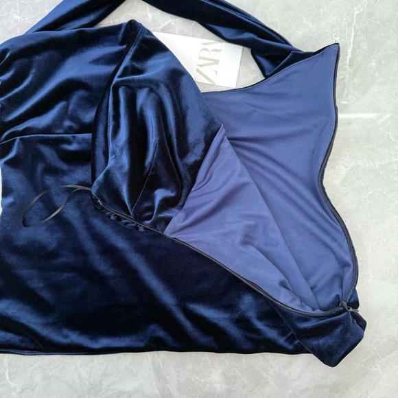 Women’s Zara Velvet Tube Top Twist Back Neck Wrap 9511/072/490 Large - Picture 8 of 16